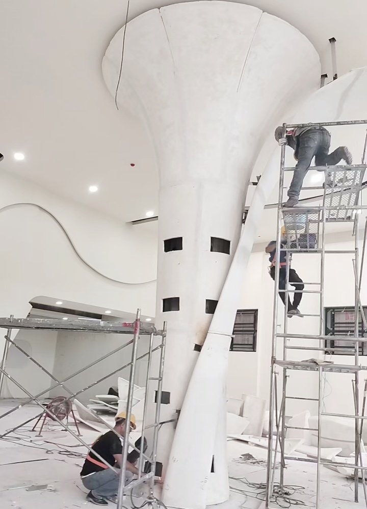 浙江溫州樂清GRG吧臺(tái)柱子的創(chuàng)新工程