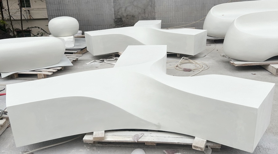 UHPC/GFRC坐凳樹(shù)池草階檔墻